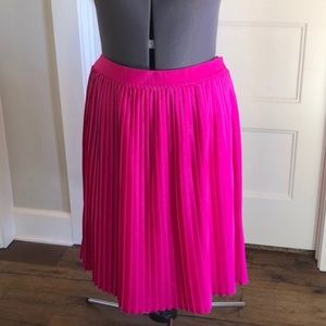 A New Day Pink Pleated Midi Skirt